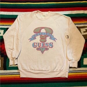 Guess Cream Crewneck Sweater for Men